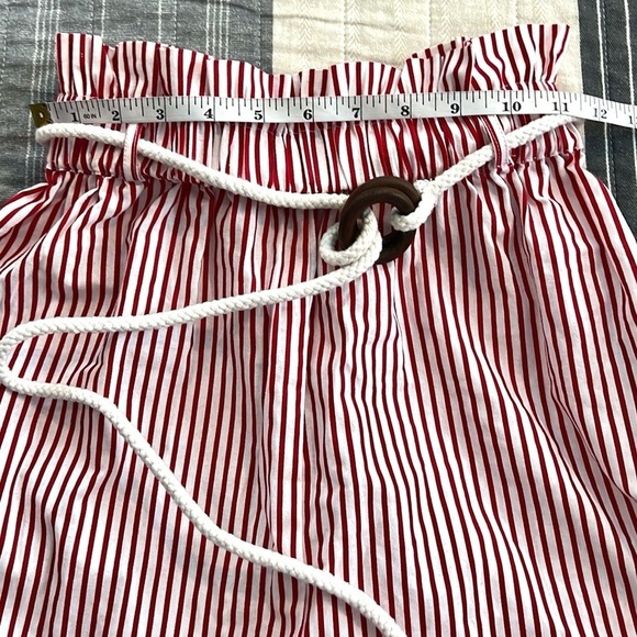 Myra Bag,ADORABLE Red/White Striped Cropped Pants,Elastic-Waist,Nautical,Size S - Picture 10 of 13